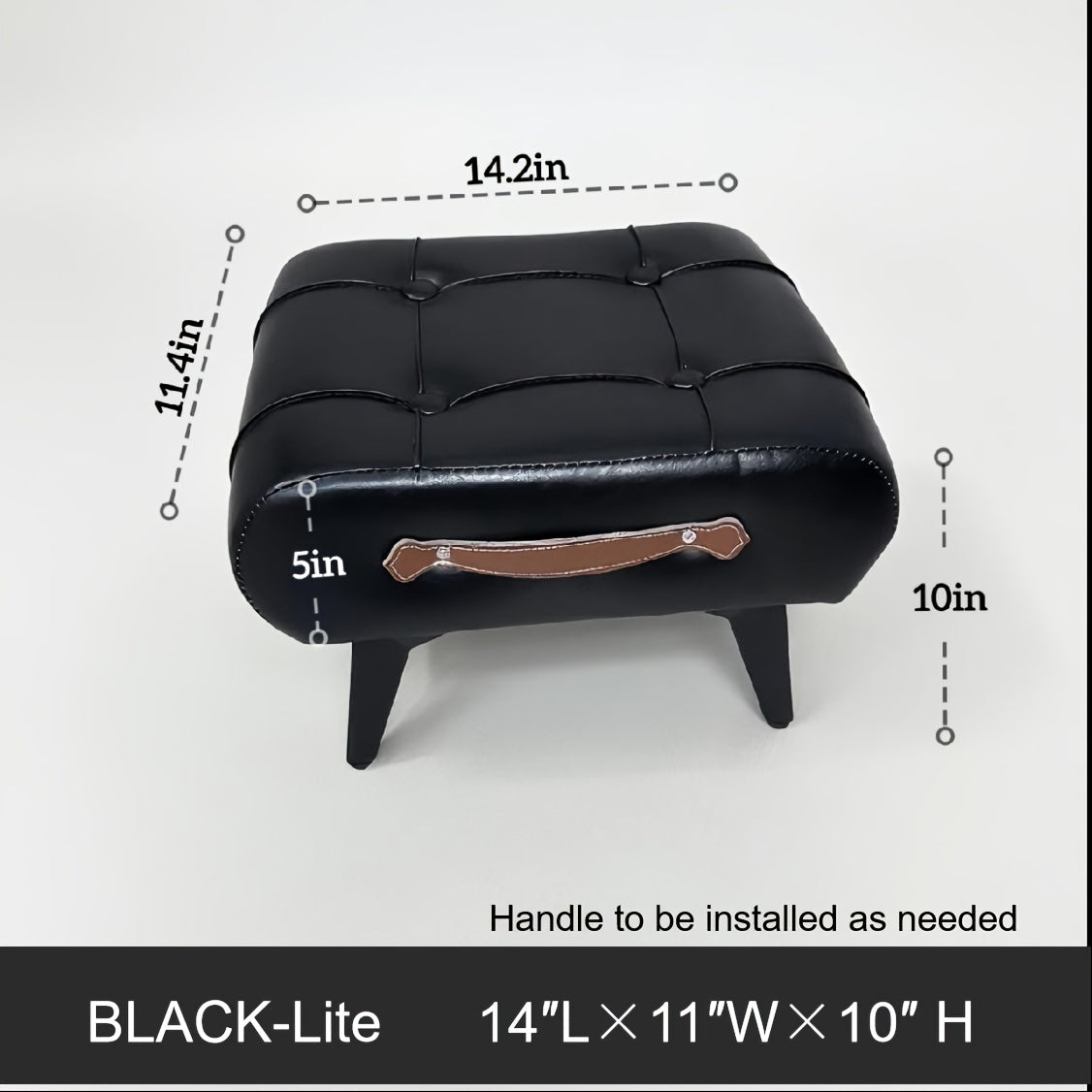 Oil Wax Leather Footstool & Shoe Bench