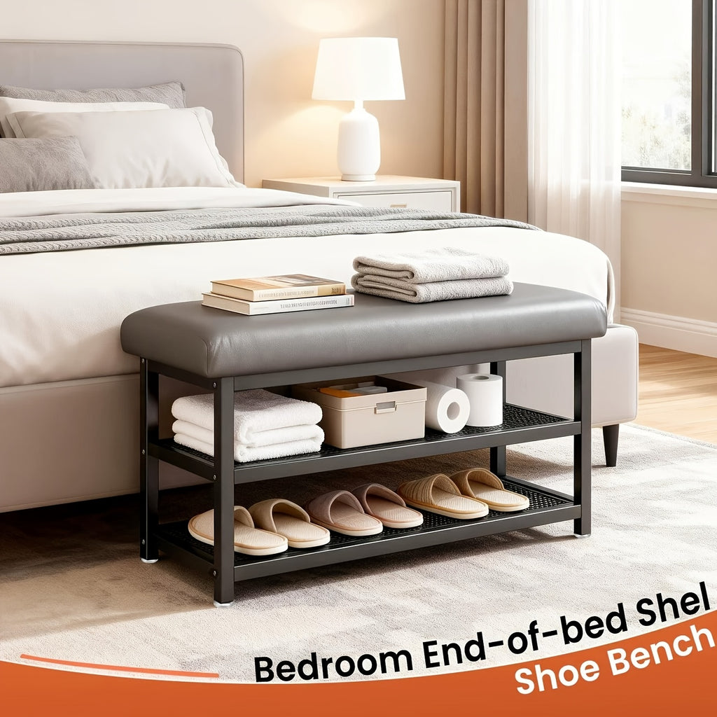 Cushioned Shoe Bench & Storage Stool