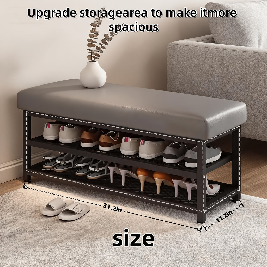 Cushioned Shoe Bench & Storage Stool