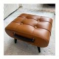 Oil Wax Leather Footstool & Shoe Bench