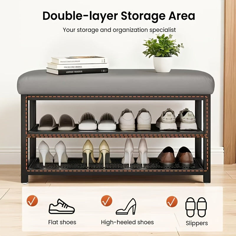 Cushioned Shoe Bench & Storage Stool