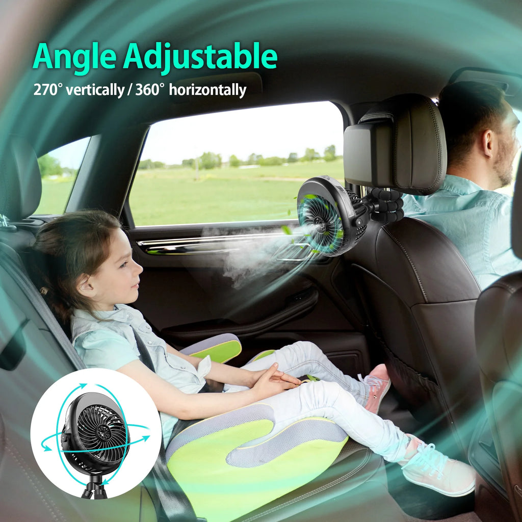 Portable Rechargeable Misting Clip Fan