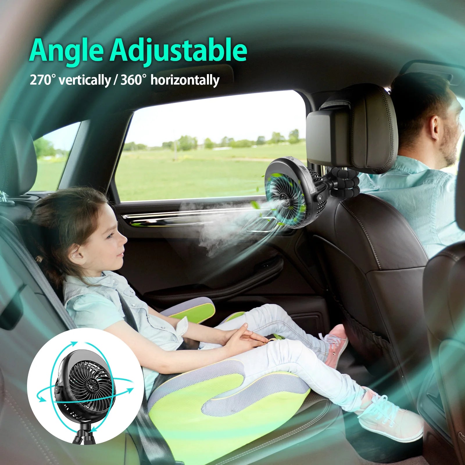 Portable Rechargeable Misting Clip Fan