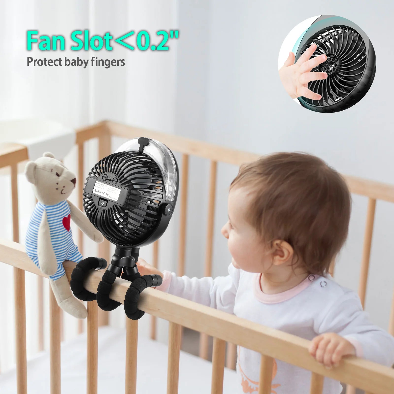 Portable Rechargeable Misting Clip Fan