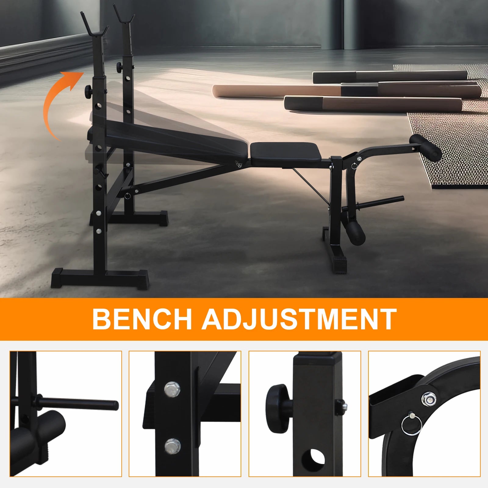 Foldable Home Squat Rack Weight Bench