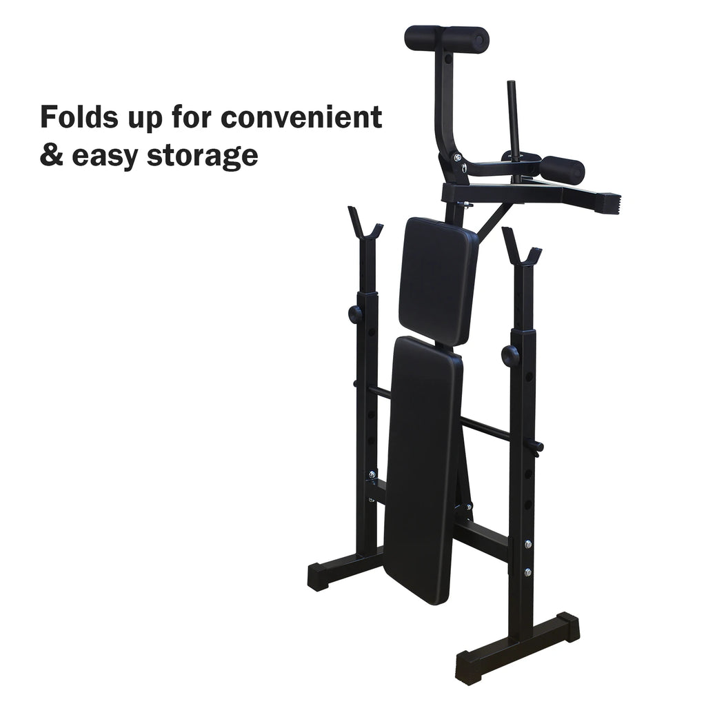 Foldable Home Squat Rack Weight Bench
