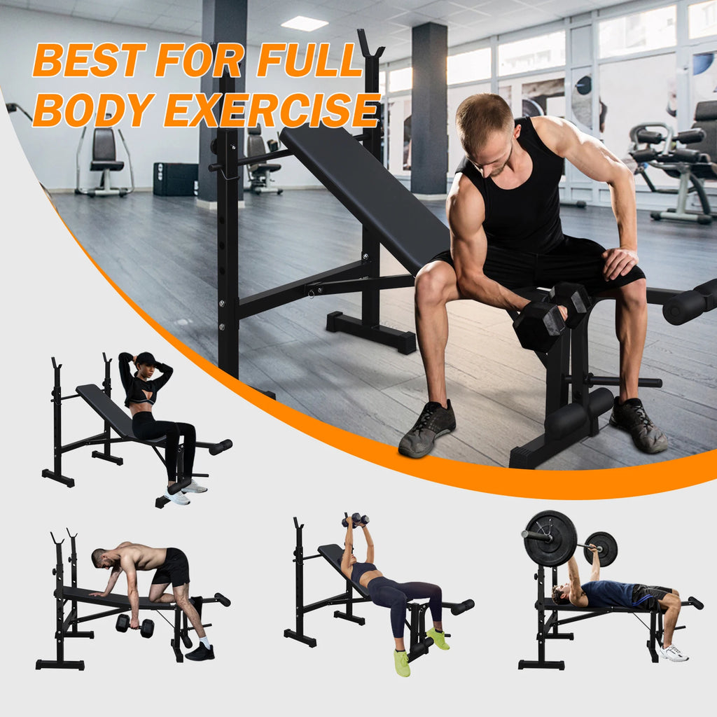 Foldable Home Squat Rack Weight Bench
