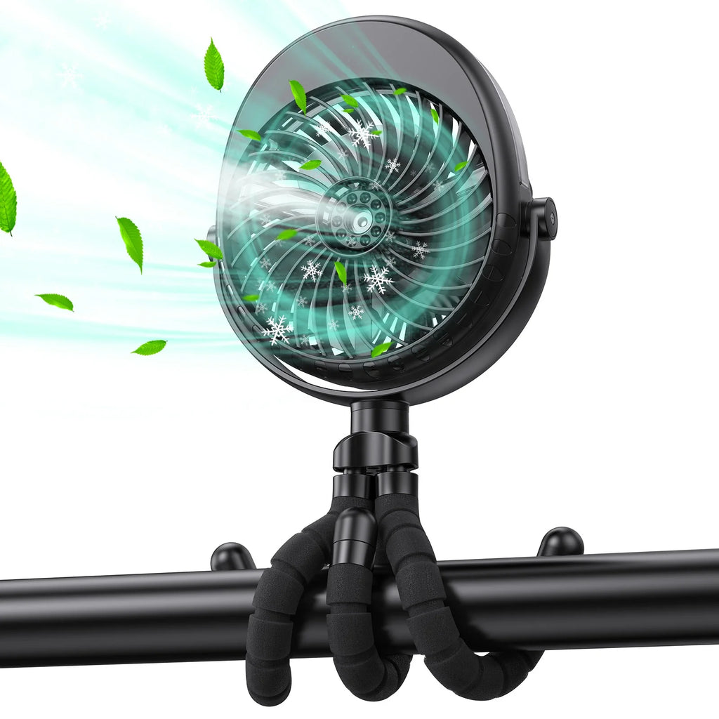 Portable Rechargeable Misting Clip Fan