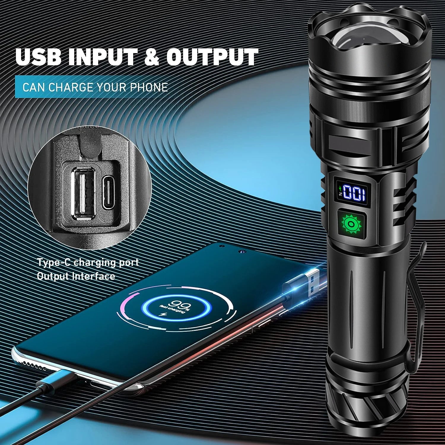 Rechargeable LED Tactical Flashlight