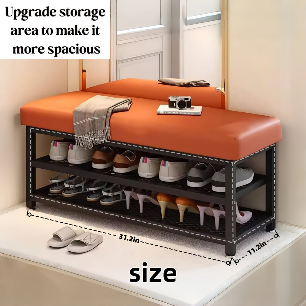 Cushioned Shoe Bench & Storage Stool