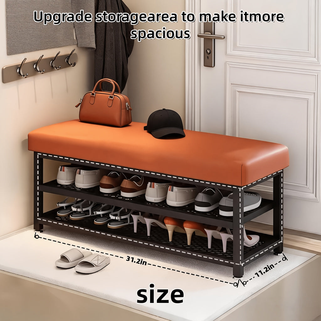 Cushioned Shoe Bench & Storage Stool
