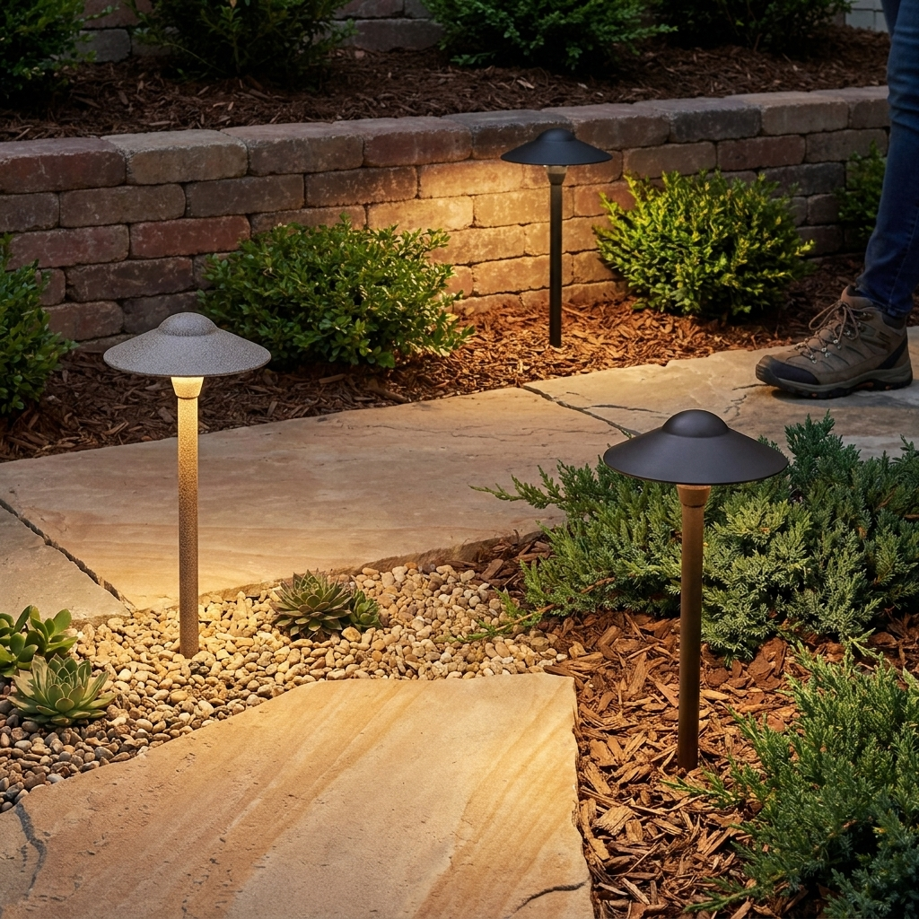 Kichler 15310 Dome Low Voltage Landscape Path Light lifestyle