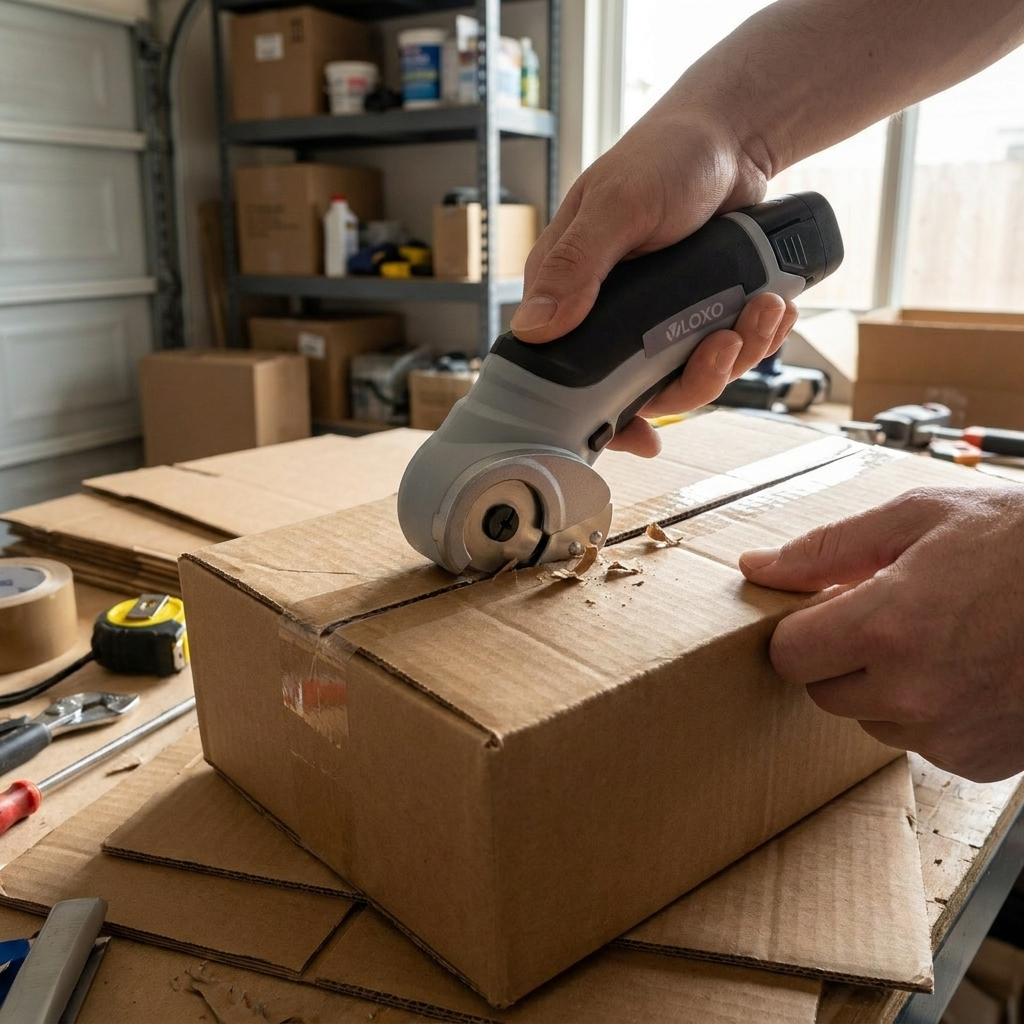 Cordless Electric Scissors in use