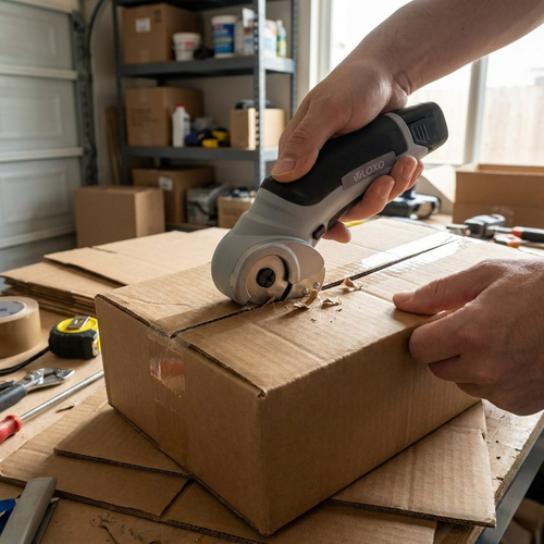 Cordless Electric Scissors in use