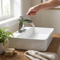 Waterfall Basin Faucet in use